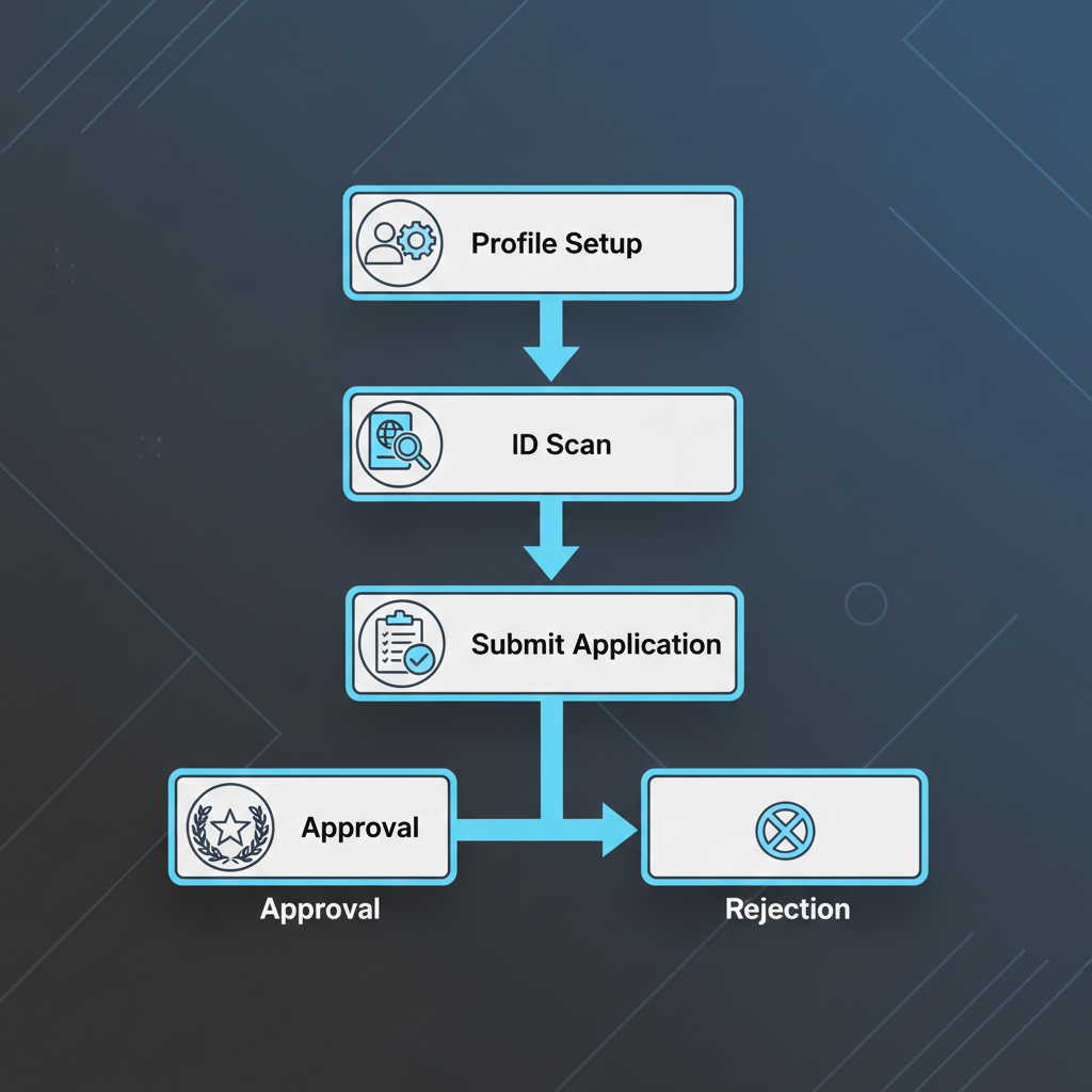 A flowchart showing the steps to apply for Instagram verification.