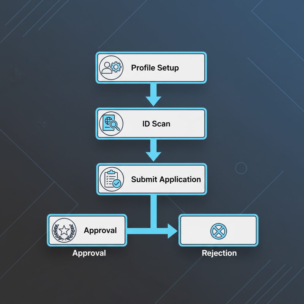 A flowchart showing the steps to apply for Instagram verification.