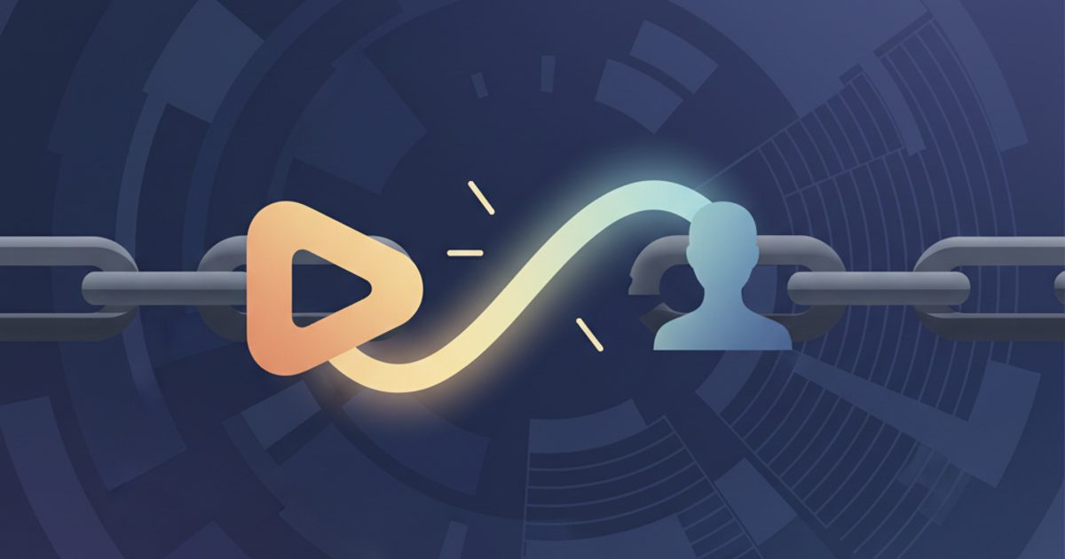 An illustration showing a broken chain with a play button symbol being repaired, symbolizing the process of YouTube channel recovery.