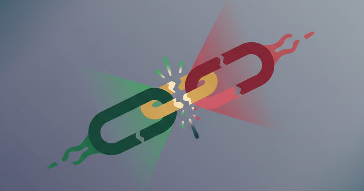 An abstract illustration showing a broken chain being reconnected, symbolizing the process of a WhatsApp account unban service.