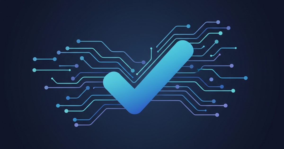 An abstract image showing a glowing blue checkmark, representing TikTok verification, with lines of light extending from it to signify public notability.